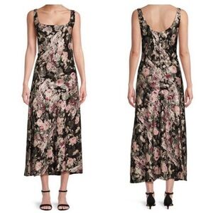 Lauren Ralph Lauren Black and Pink Floral Maxi Dress